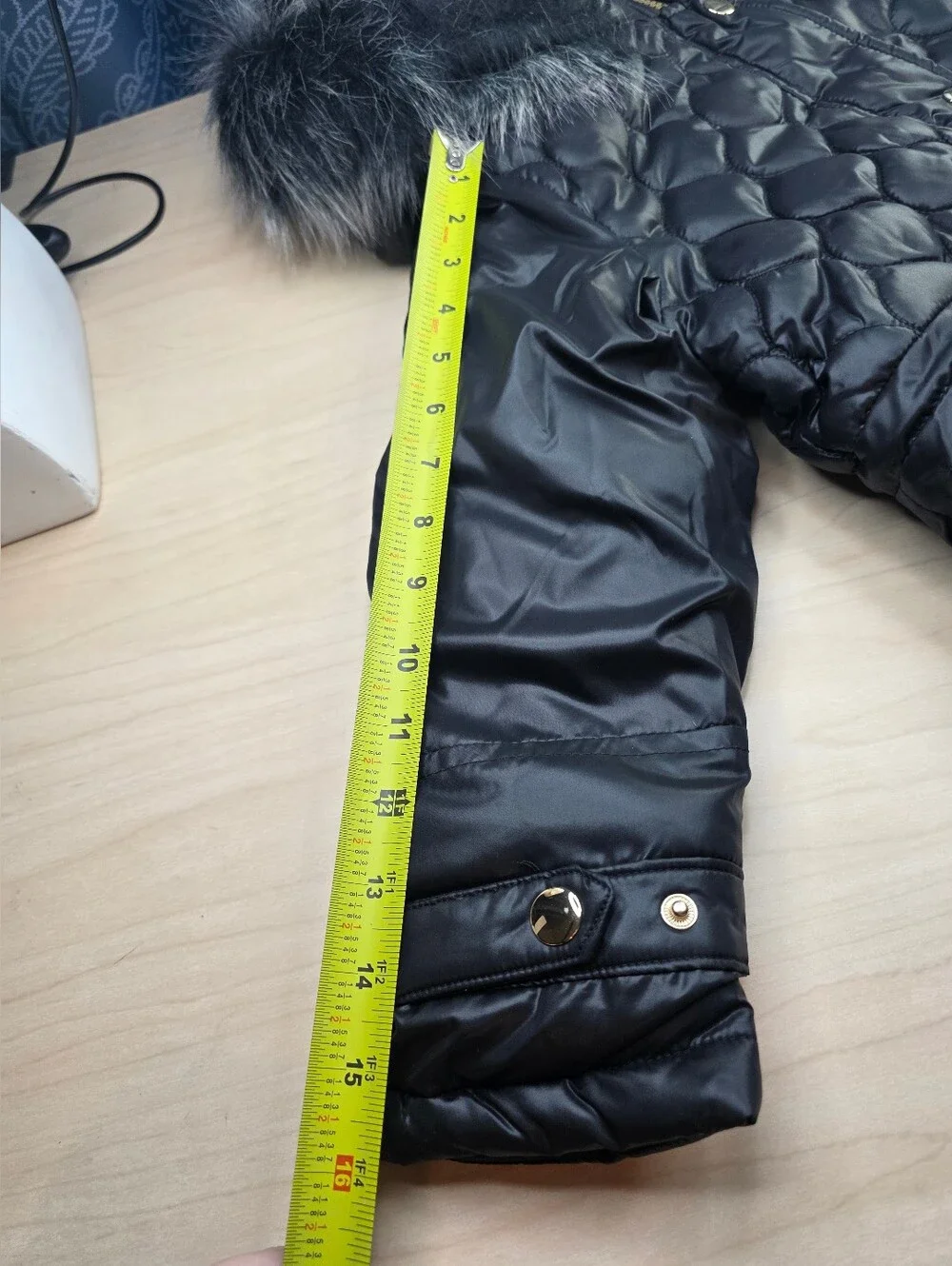 NWT London Fog Girls Black Quilted Puffer Parka Jacket Size LG 6x S(7/8)*Read*